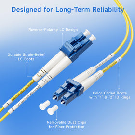Cable Matters OS2 cable delivers up to 10 km reach for long-distance links.