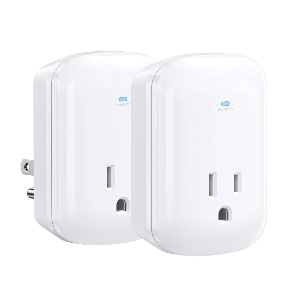 Cable Matters surge protector wall outlet with 1350J protection and LED status indicator.