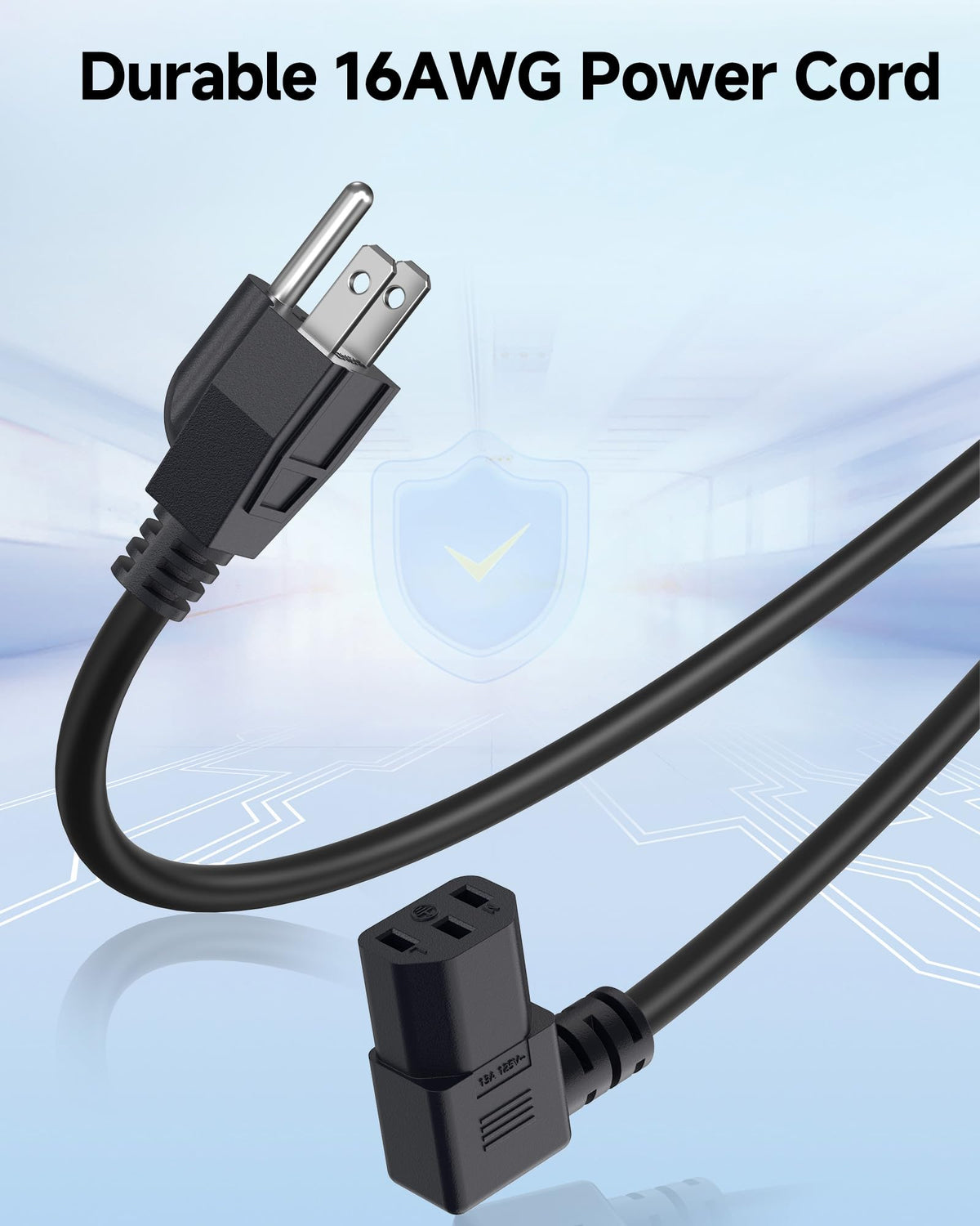 Cable Matters 2-pack power cords provide coordinated lengths for clean desk setups.