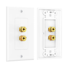 Cable Matters 2-pack speaker wall plate front view for clean installation