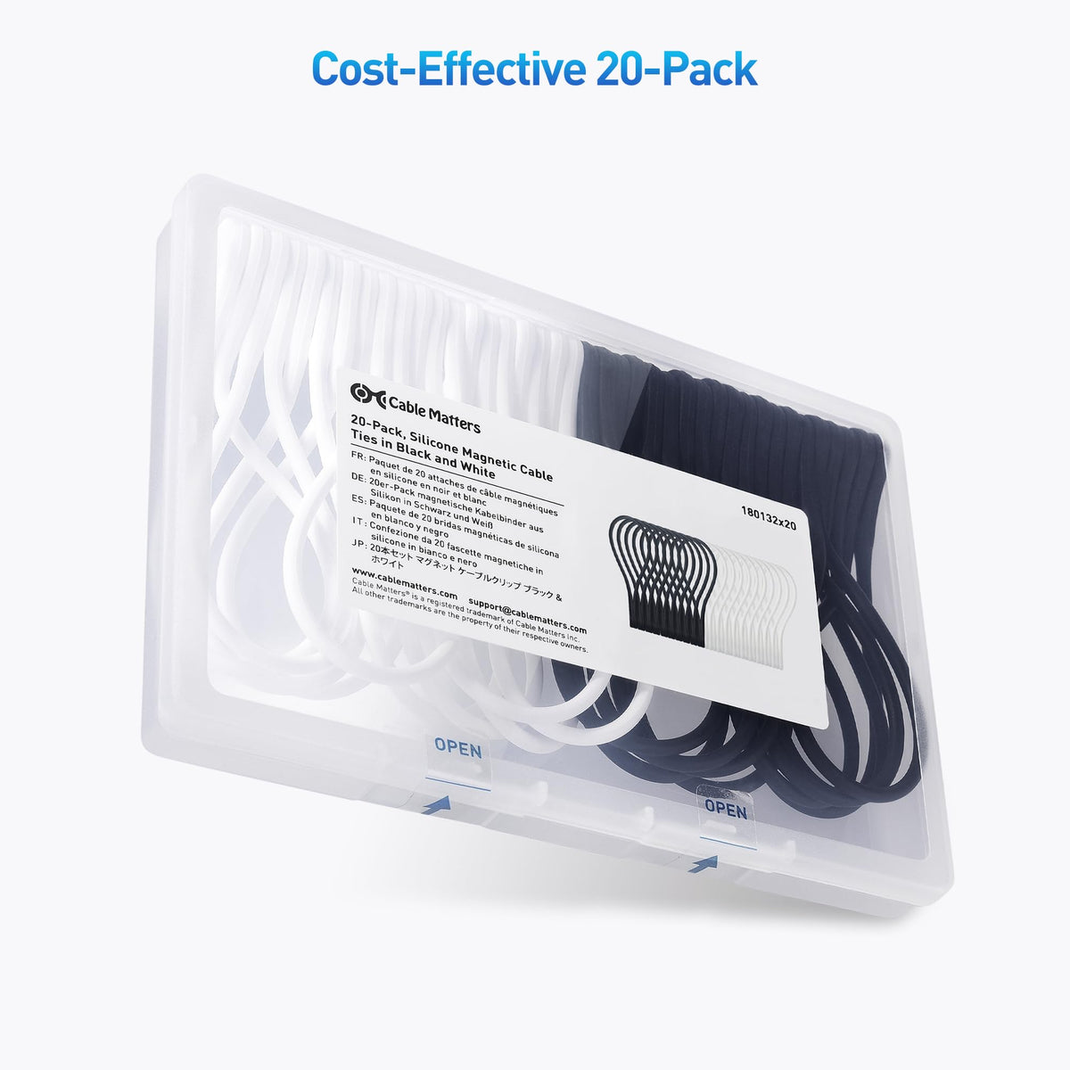 Cable Matters 20-pack offers versatile cord management options for home and office