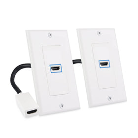 Cable Matters 2-pack 8K HDMI wall plate front view for clean in-wall routing