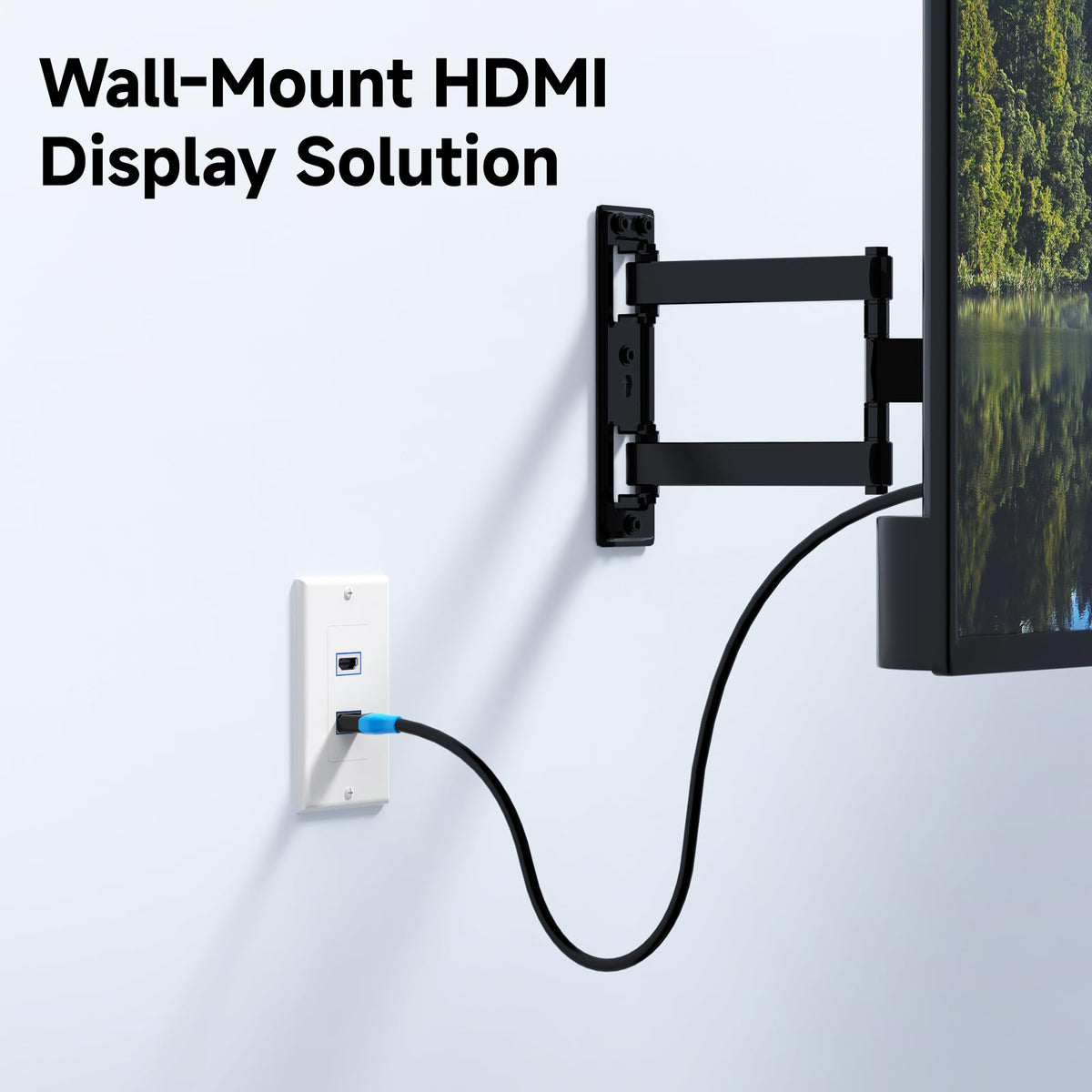 Cable Matters 2-pack 2-port 8K HDMI wall plate installation in-wall with screws for neat mounting