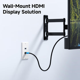 Cable Matters 2-pack 2-port 8K HDMI wall plate installation in-wall with screws for neat mounting