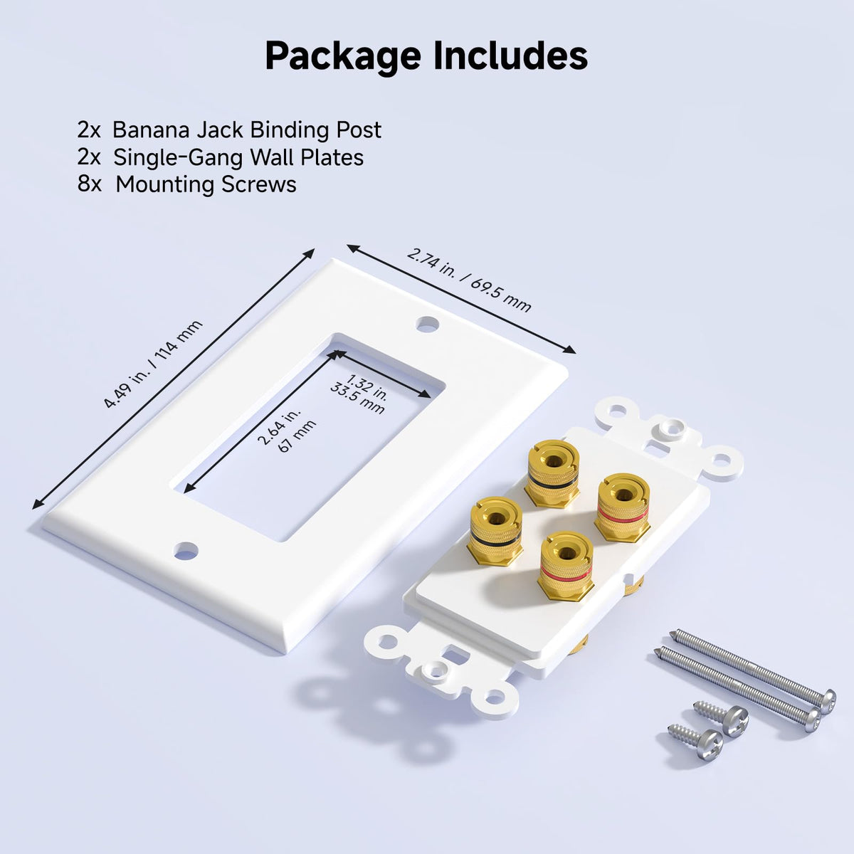 Cable Matters AV-ready wall plate suits multi-speaker layouts in home theaters.