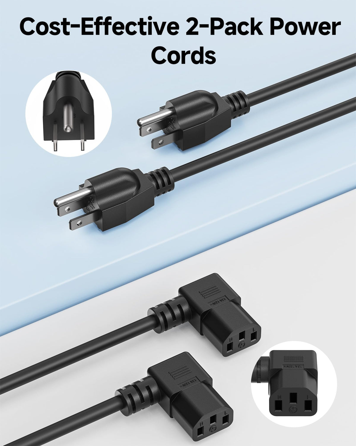 Cable Matters black 16 AWG cord designed for durability and reliable daily use.