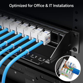 Cable Matters close-up of blank keystone openings illustrating flexible port customization