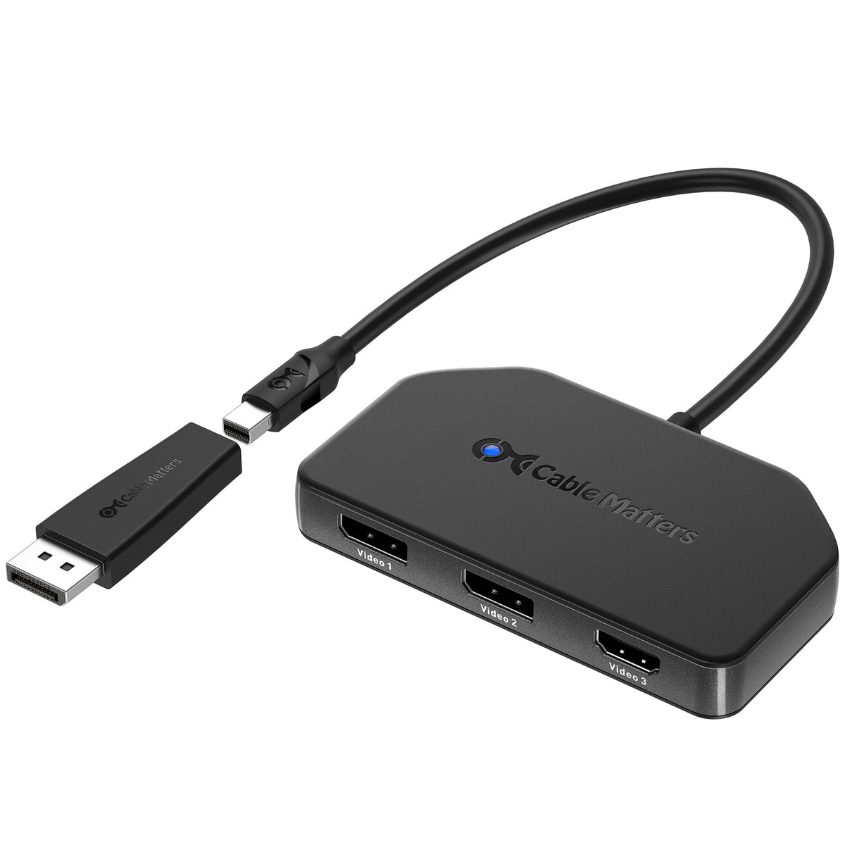 Cable Matters DisplayPort 1.4 MST Hub enabling triple-monitor HDR setup