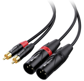 Cable Matters dual RCA to XLR balanced converter, 6 ft, versatile routing
