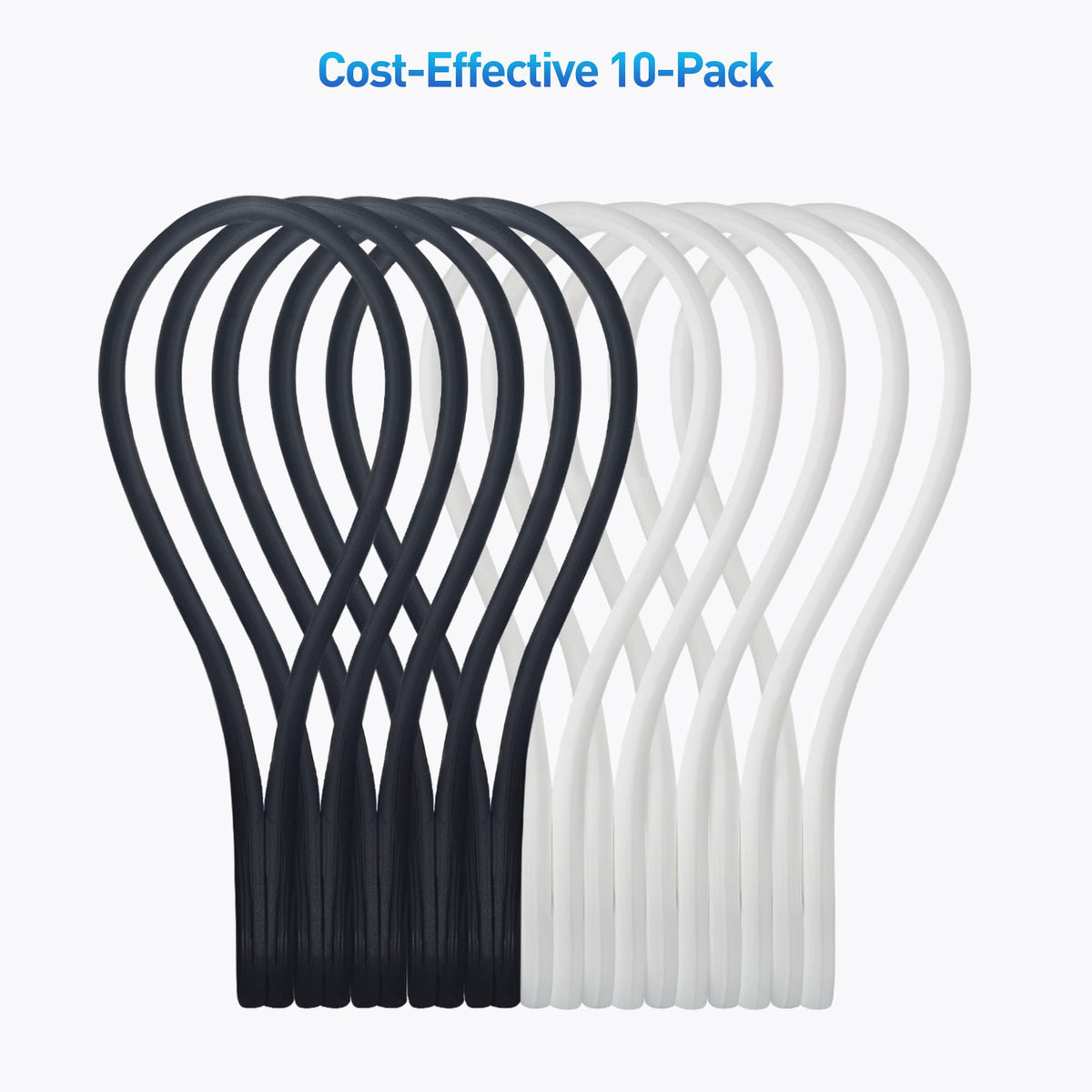 Cable Matters soft silicone cord wrap flexible for irregular lengths.