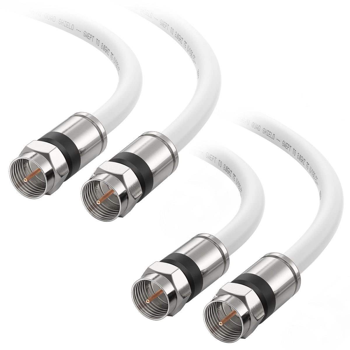 Cable Matters front F-type connector showing secure connection benefit