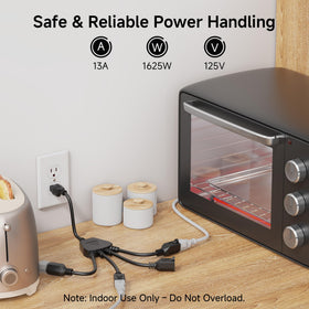 Cable Matters grounded splitter ensures safe, reliable connections.