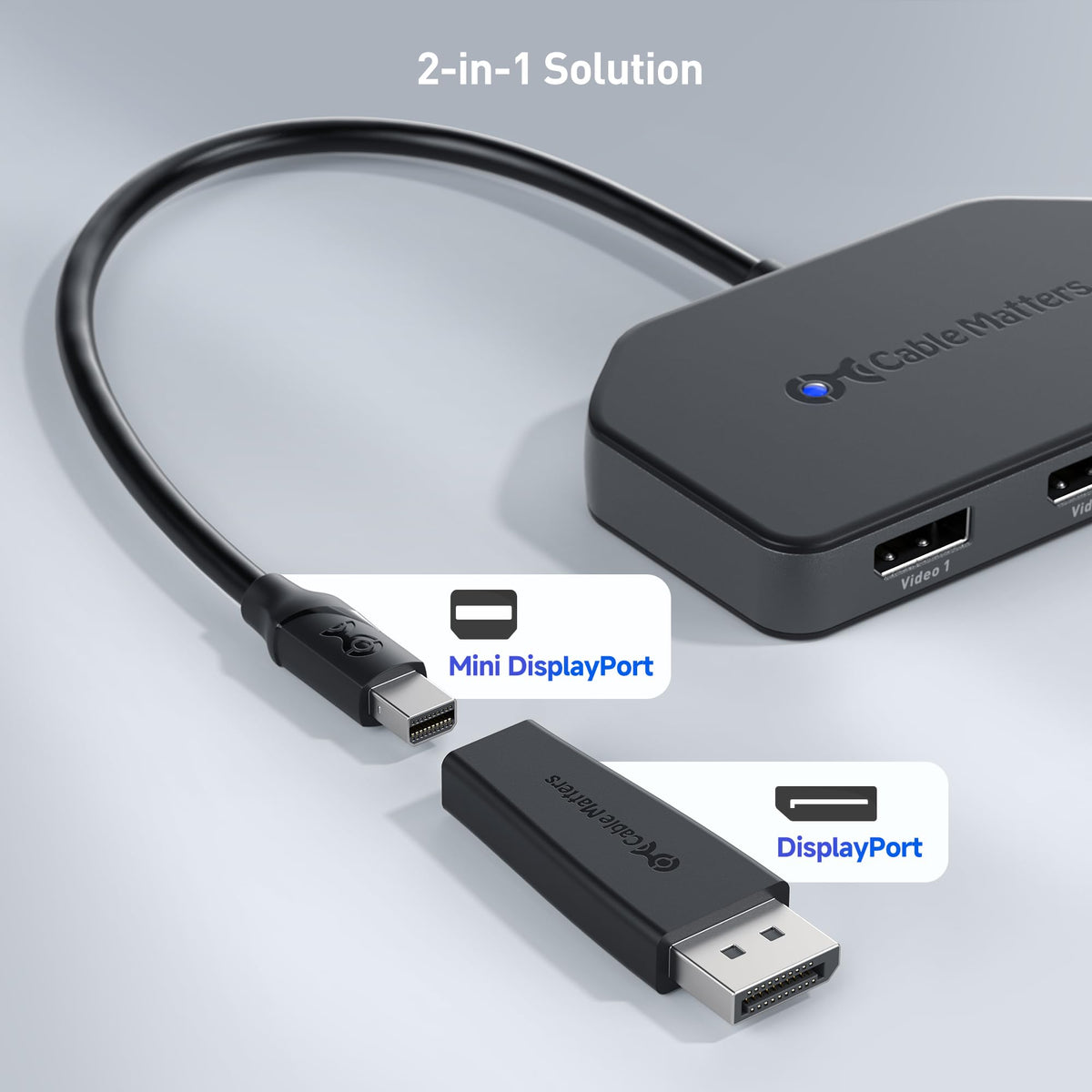 Magnetic mounting of Cable Matters DP hub on a metal PC case