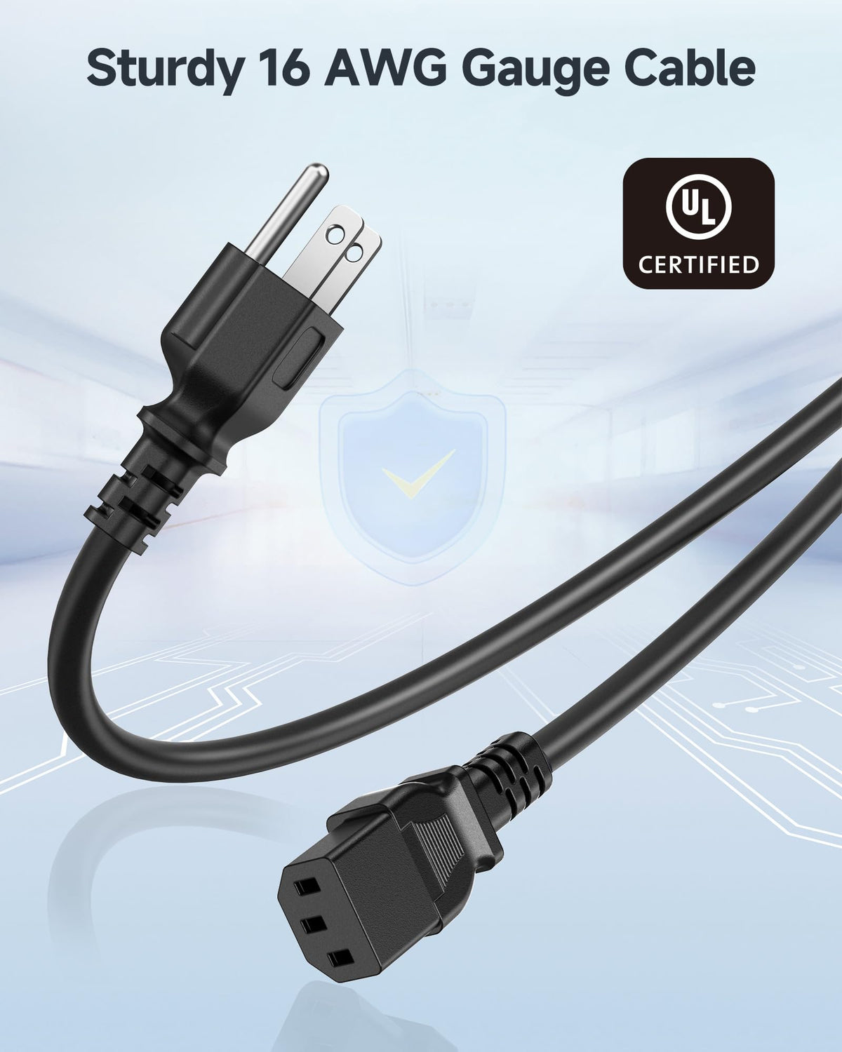 Cable Matters NEMA plug ground pin detail for safer grounded connections