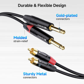 Cable Matters oxygen-free copper conductors for clear stereo signal transmission.