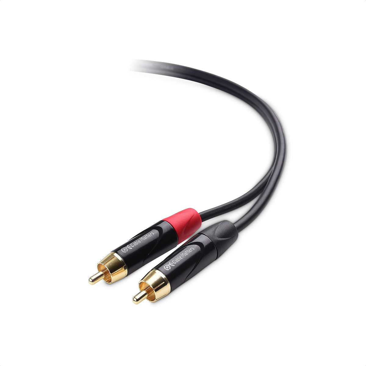 Cable Matters shielded XLR to RCA cable minimizes hum in home and studio setups.