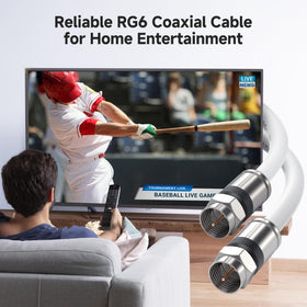 Cable Matters quad shield RG6 connector reduces interference for clear digital signals