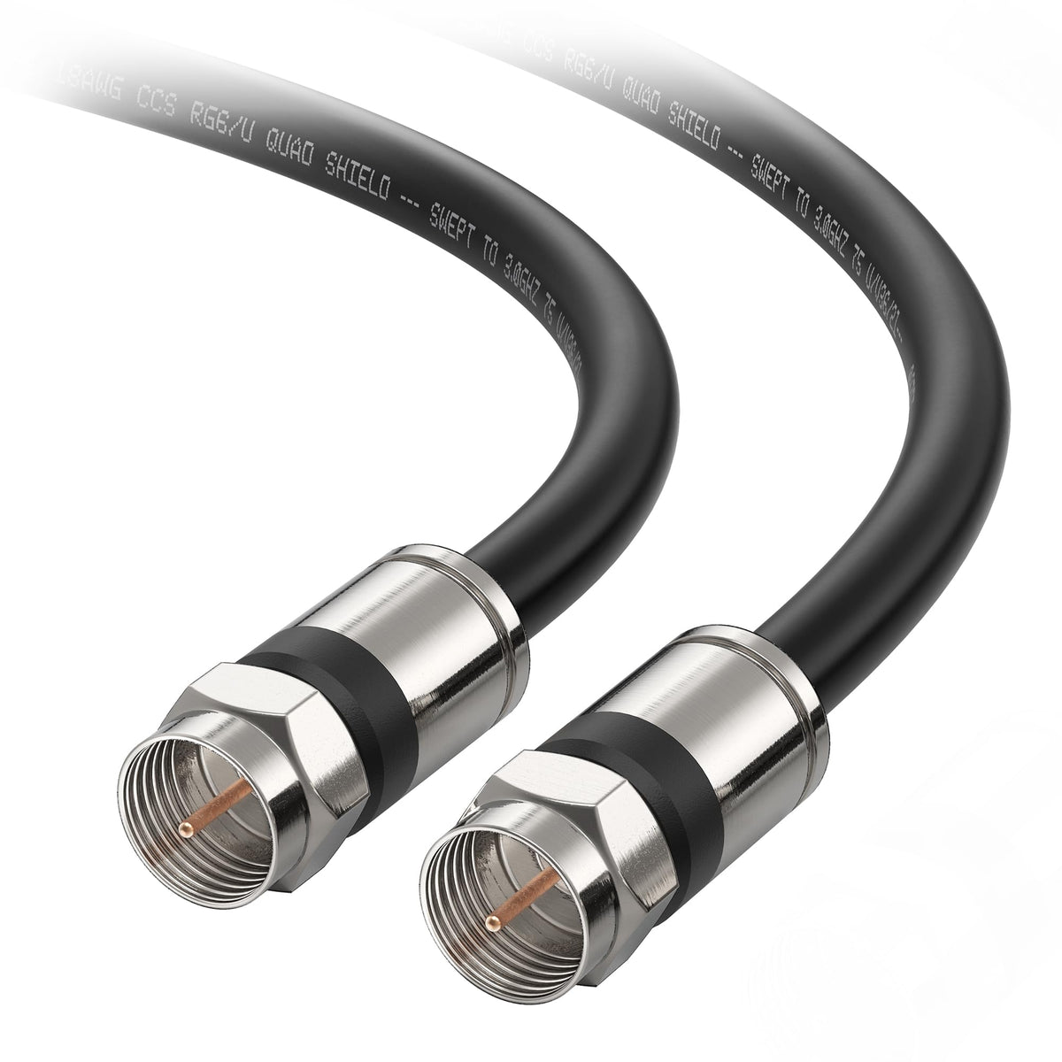 Cable Matters RG6 coaxial cable 15ft in black for TV and modem connections
