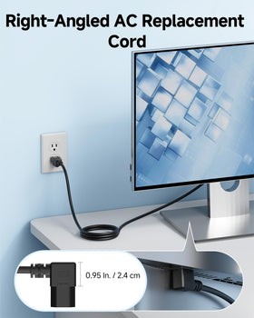 Cable Matters 16 AWG right-angle cord, 6 ft, ideal for tight monitor setups.