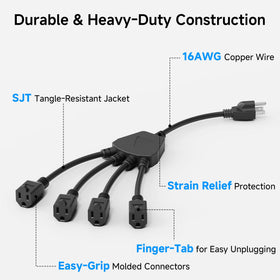 Cable Matters 125V 1625W capacity supports multiple devices.