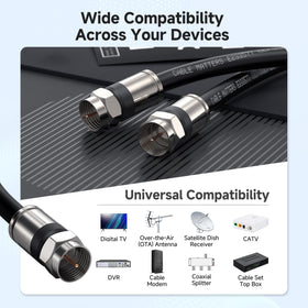 Cable Matters RG6 coax connects modem with reliable signal