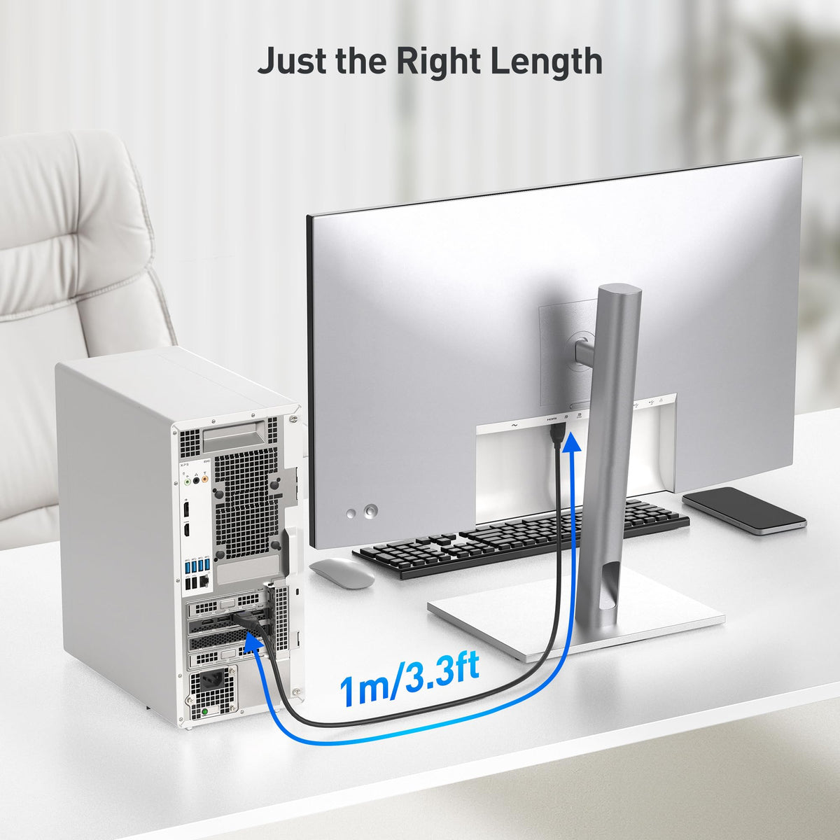 Cable Matters length comparison beside USB and credit card for scale and fit