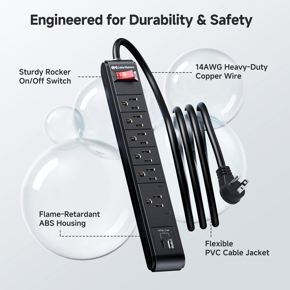 Cable Matters next to smartphone to show scale and easy device charging