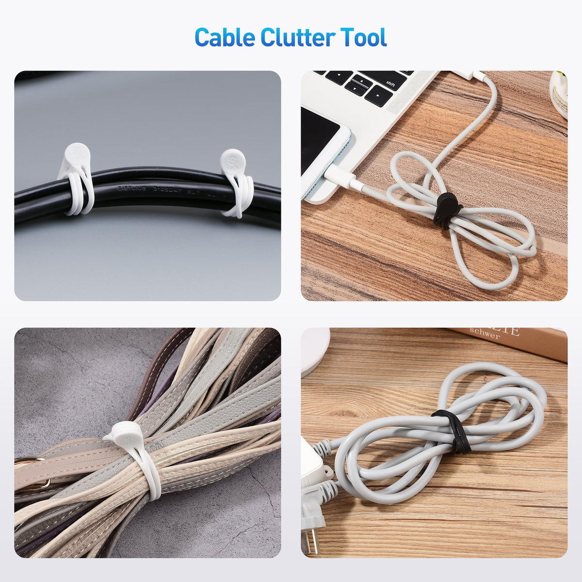 Cable Matters ties used on a refrigerator for light organization