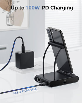 Cable Matters silicone pads and stand stability preventing slips and holding cases securely