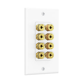 Cable Matters speaker wall plate with gold-plated banana plugs for neat wiring