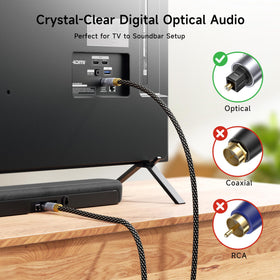Cable Matters Toslink connectors with gold-plated tips for secure connections