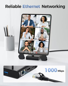 Cable Matters USB-A and USB-C ports detail enabling peripherals and 100W charging