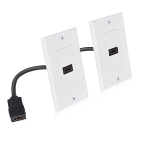 Cable Matters HDMI wall plate front with coupler for clean in-wall 4K setup.