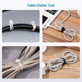 Cable Matters white silicone magnetic cord ties for visible organization.
