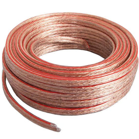 Cableague 14AWG speaker wire with transparent red jacket for clean connections
