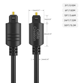 CableCreation 12ft optical cable with durable PVC outer layer