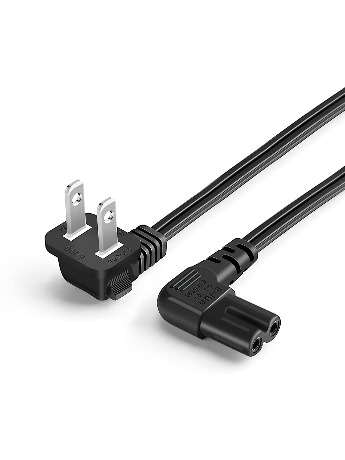 CableCreation 3 ft angled power cord with IEC320 C7 plug for neat wall clearance