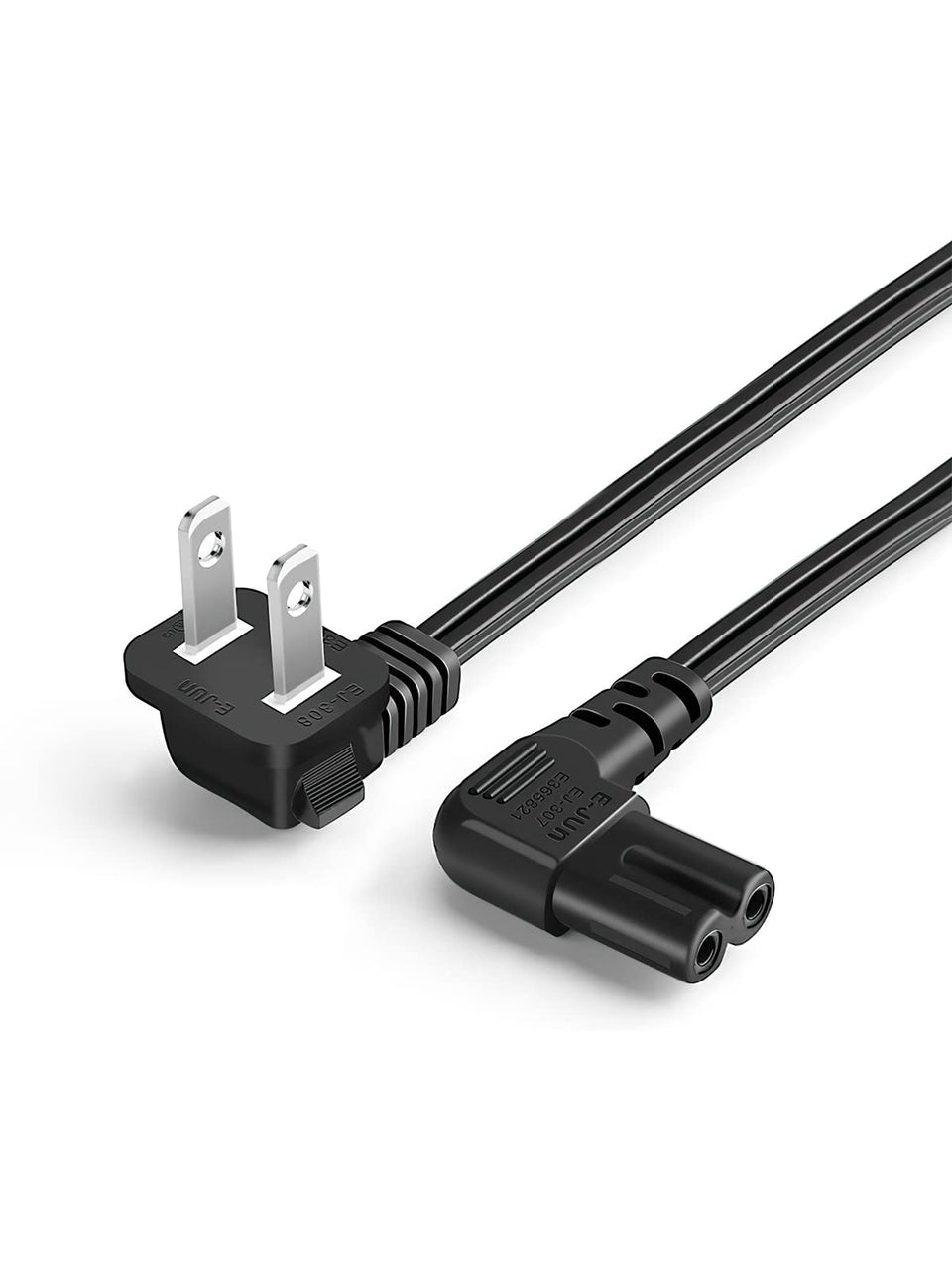 CableCreation 3 ft angled power cord with IEC320 C7 plug for neat wall clearance