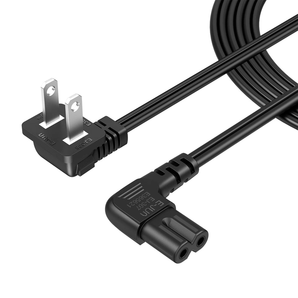 CableCreation 6ft angle power cord shows 90-degree plug for tight spaces.