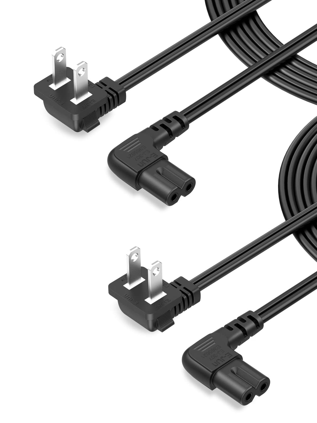 CableCreation angled power cord 10 ft in black, ideal for tight spaces behind a TV
