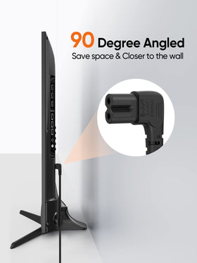 CableCreation 90-degree C7 to NEMA 1-15P cord reduces wall clearance