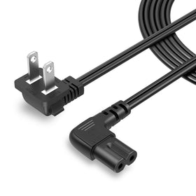 CableCreation angled power cord with 90-degree plug, space-saving for tight wall outlets.