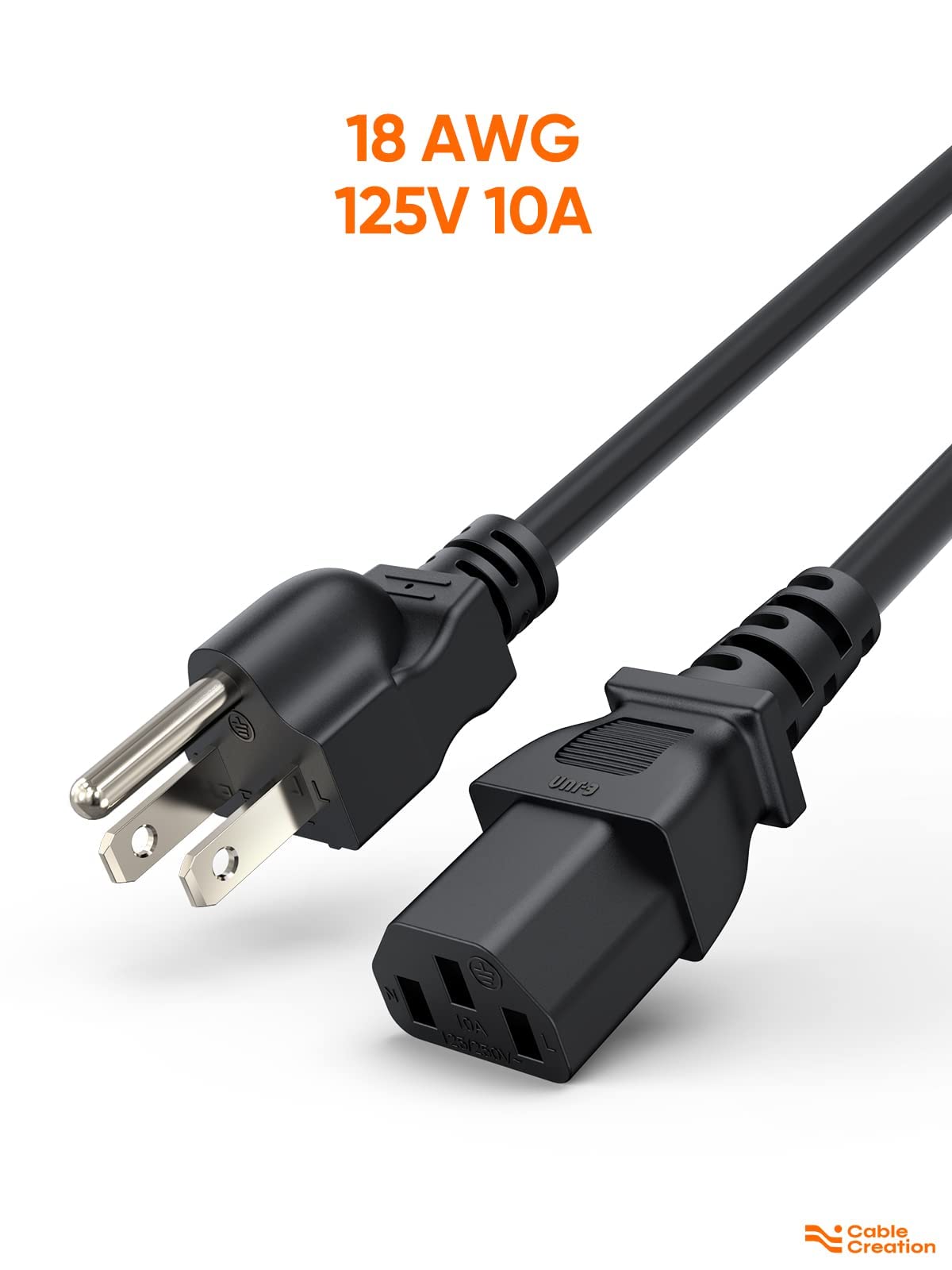 CableCreation cable in use behind a monitor showing tidy cable management