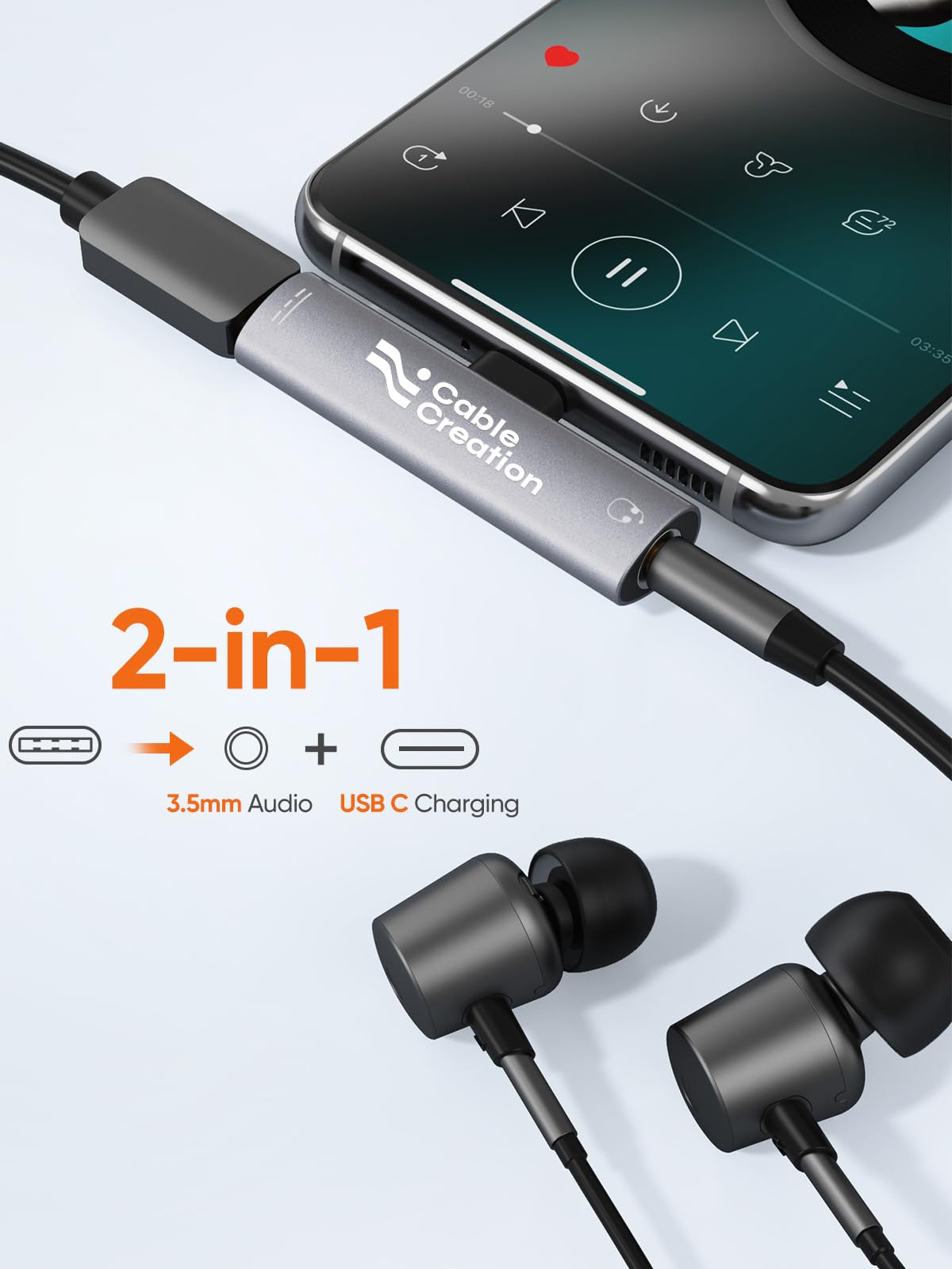 CableCreation DAC chip inside highlighting Hi-Res audio support and clarity