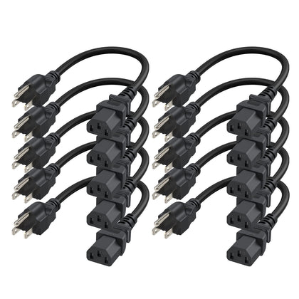 CableCreation front packaging showing ten 1ft power cords and pack benefit