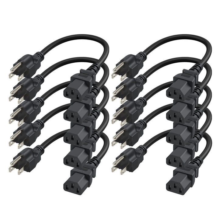 CableCreation front packaging showing ten 1ft power cords and pack benefit