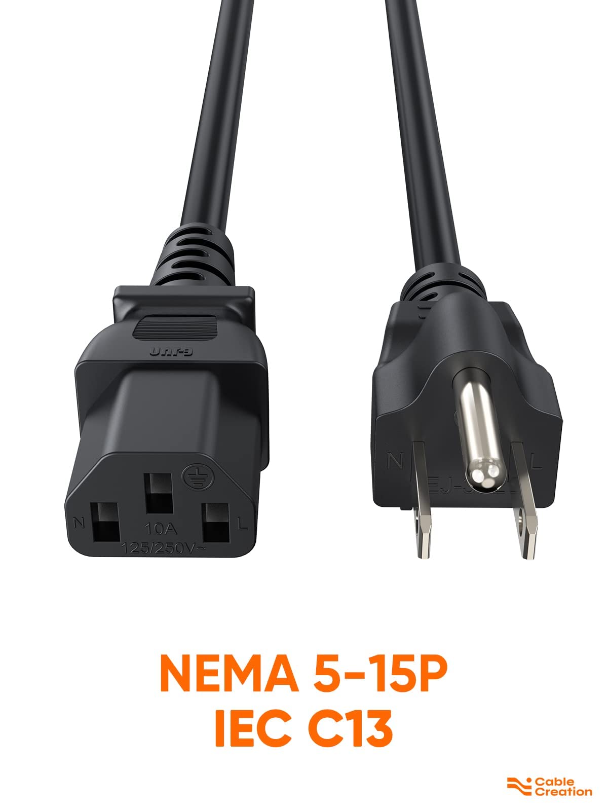 CableCreation IEC C13 connector closeup showing secure fit and reliability