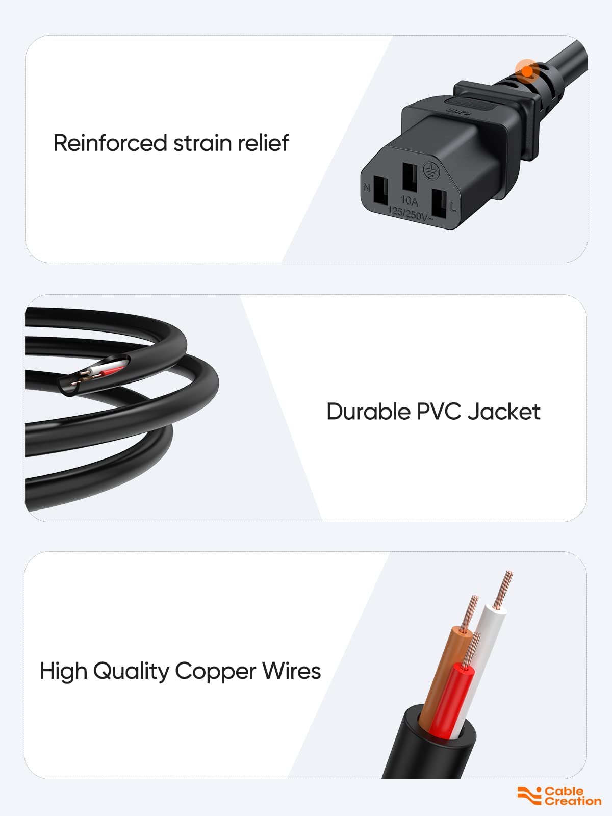 CableCreation ten-pack layout showing quantity and convenient replacements
