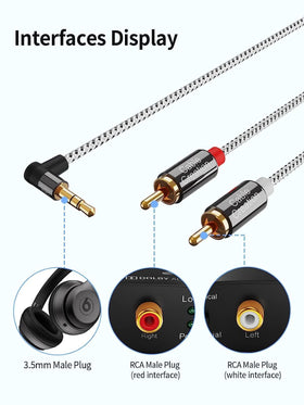 CableCreation ultra slim gold plated ends fit most 3.5 mm jacks