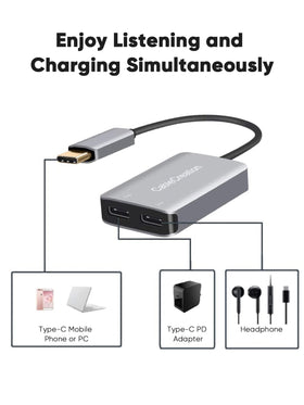CableCreation adapter next to a credit card showing compact size and easy pocket storage advantage
